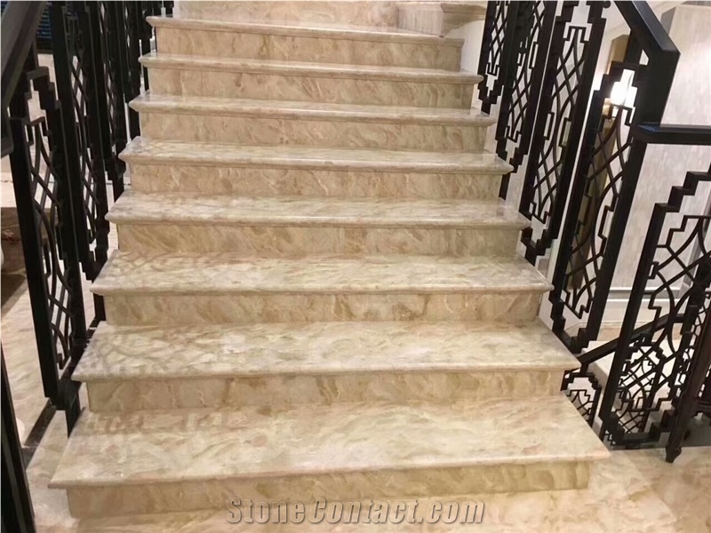 New Own Quarry Moon Star Beige Marble for Stair Cases