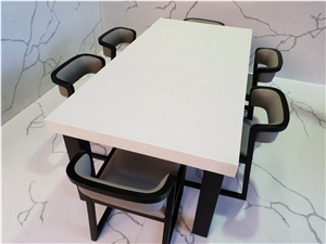 Pure White Engineering Stone Dining Tabletop/Reception Counter