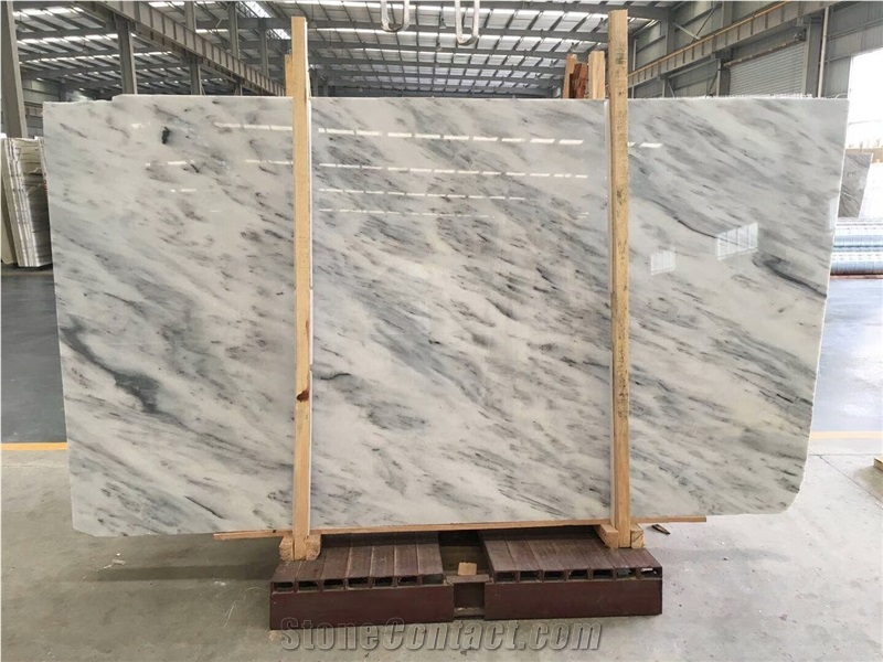 Xixi White with Grey Marble Slab for Wall and Floor Covering