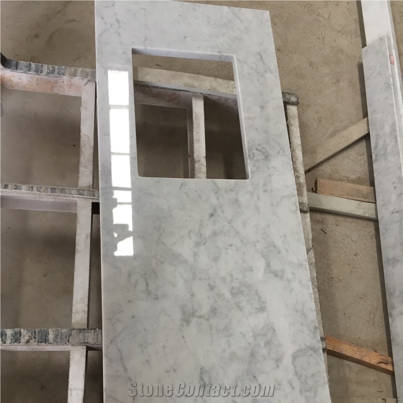 Carrara White Marble Counter Top for Carrara White Kitchen Countertop