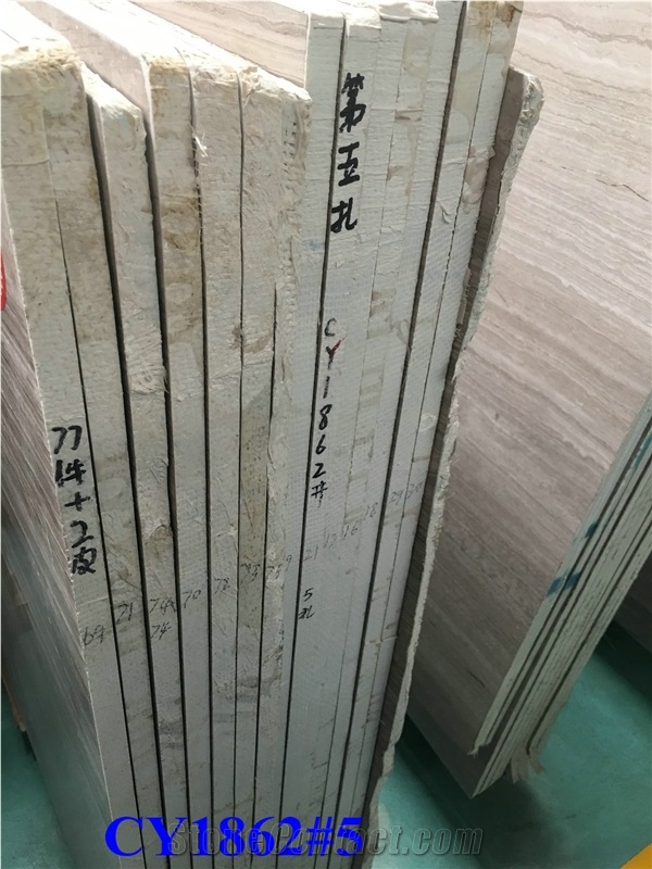 First Quality China Wooden White Marble Big Slabs, No Cracks