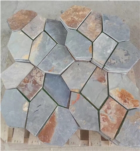 Exterior Garden Slate Landscaping Paving Stone Mosaic Medallion