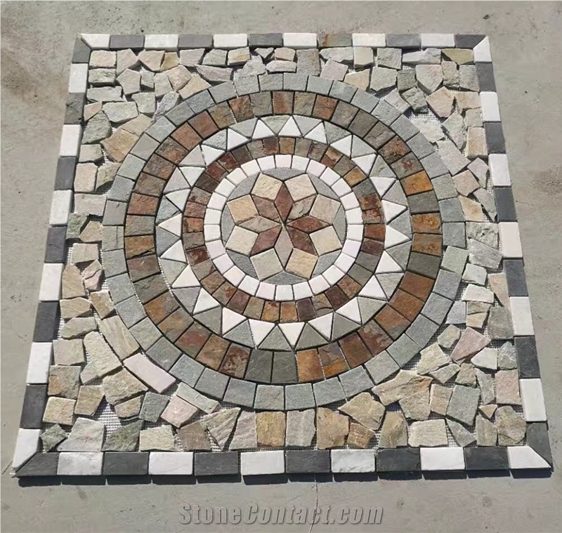 Mixed Colors Paving Mat Stone Veneer Floor