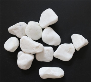 Natural White Landscaping Round Pebble Stone For Decor