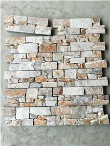 P014 Beige Slate Wall Cladding with Cement