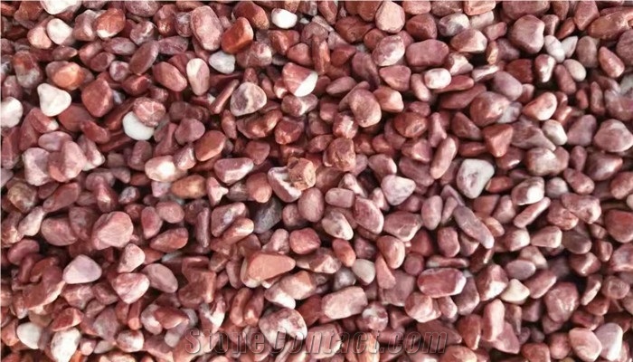 Red Natural Pebble Stones and River Rock for Landscaping