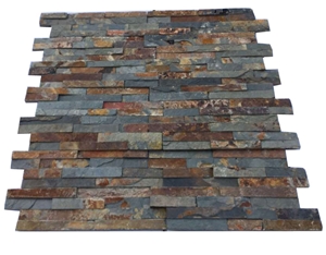 Rusty Slate Stone Wall Cladding with Cement