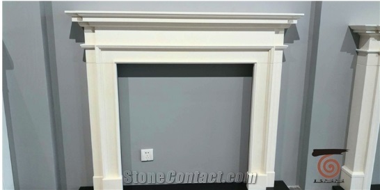 Aegean Limestone White Fireplaces Mantel Surrounds