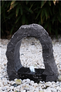 Black Granite Abstract Outdoor Garden Sculpture