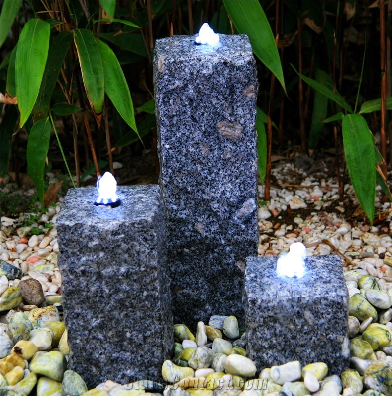 Black Granite Outdoor Garden Sculptures Candles