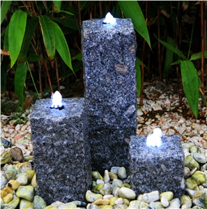 Black Granite Outdoor Garden Sculptures Candles