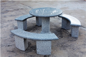 Black Granite Outdoor Garden Table Setts Benches