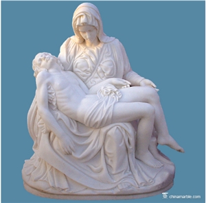 Jesus and Mary Sculpture Hand Carved Garden