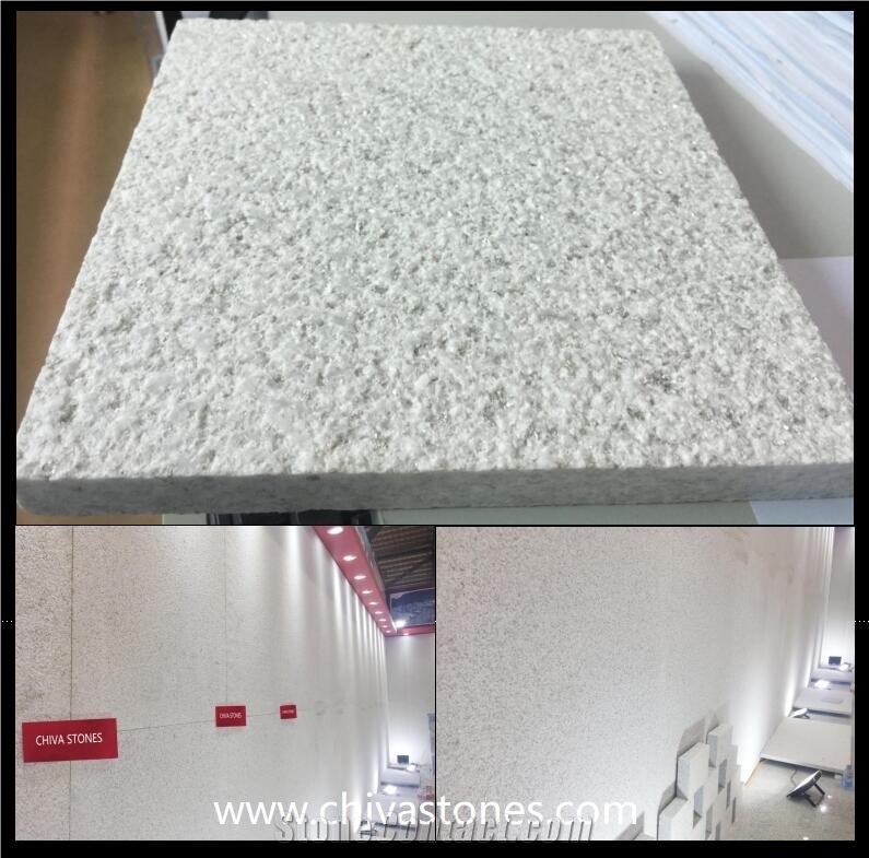 White Galaxy Bush Hammered Granite Stone Wall Covering Cladding Tiles