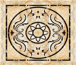 Custom Made Waterjet Mosaic Floor Pattern Medallion