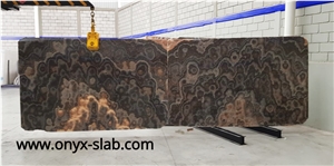 Bookmatched Onyx Slabs, Mexico Black Onyx