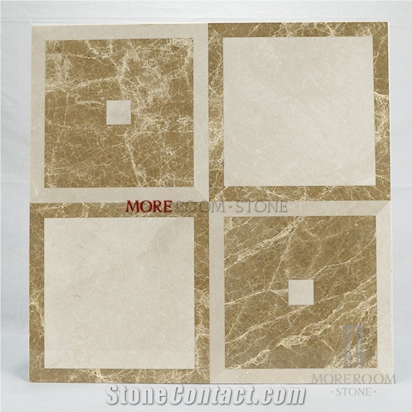 Thin Light Emerodor and Beige Square Marble Flooring Design