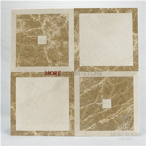 Thin Light Emerodor and Beige Square Marble Flooring Design