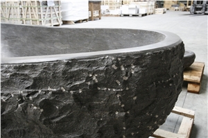 Marble Carved Solid Oval Bathtub