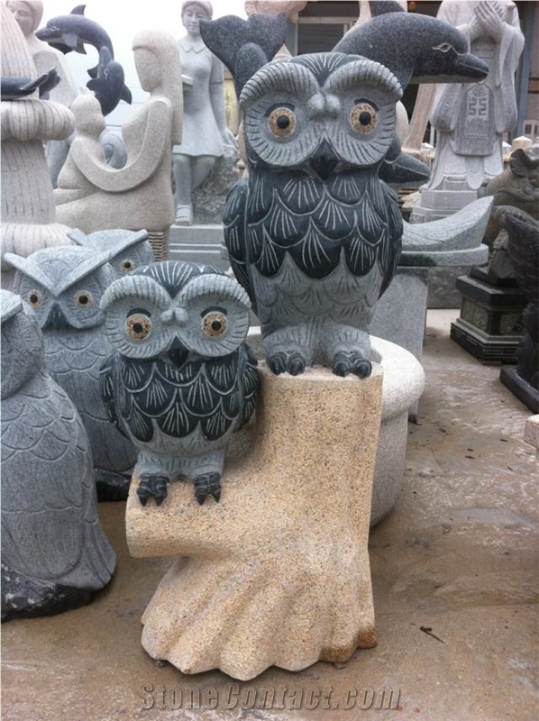G603 G654 G682 Granites Owls,Landscaping Garden Stone Owls,Hand Crafts