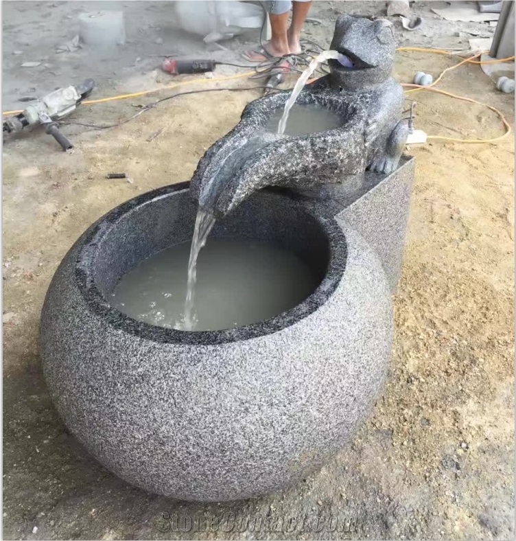 Granite Stone Water Features Fountains,Emitting,Running,Frog Spout