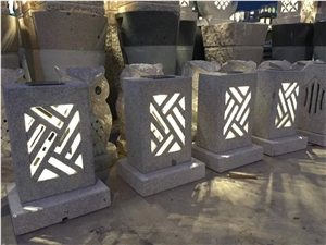 Solar Granites Stones Lanterns Lamps Lights, Landscaping Garden Stones