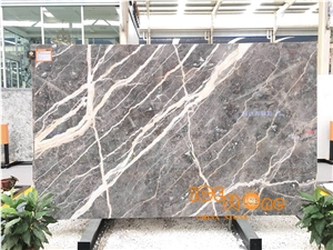 Skyfall Castle Grey and White Marble Bookmatch China Stone Polished