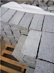 China Grey Granite Cobble Stone G655 Cube Stone Pavers