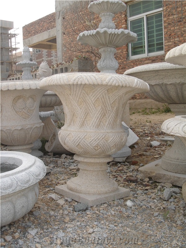 Western Style Natural Stone Flower Pot