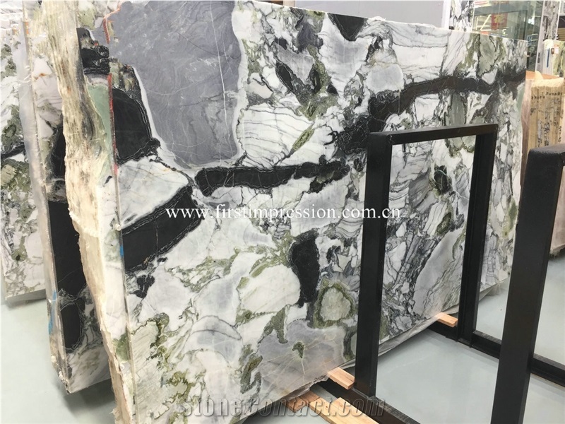 Famous White Beauty Slabs&Tiles/Ice Connect Marble/Green Jade