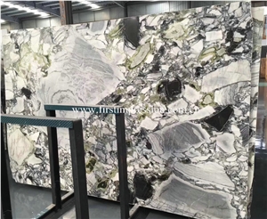 Hot Sale White Beauty Slabs&Tiles/Ice Connect Marble/Green Jade