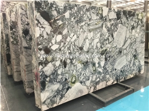 Natural China White Beauty Slabs&Tiles/Ice Connect Marble/Green Jade