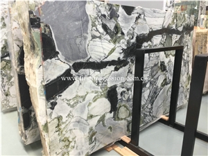 White Beauty Slabs&Tiles/Ice Connect Marble/New Polished Green Jade