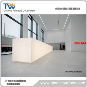 Artificial Marble 3 Seater Workstation Hotel Reception Desk