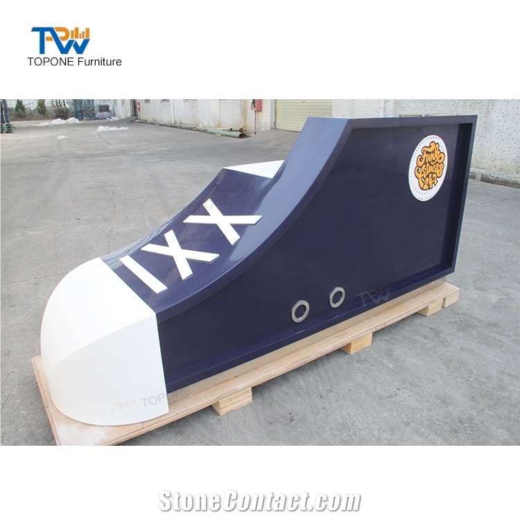 Artificial Marble Stone Shop Furniture Reception Desk Tops Designs