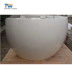 Ball Shape Round Luxury Marble Stone Office Reception Desk Top Factory
