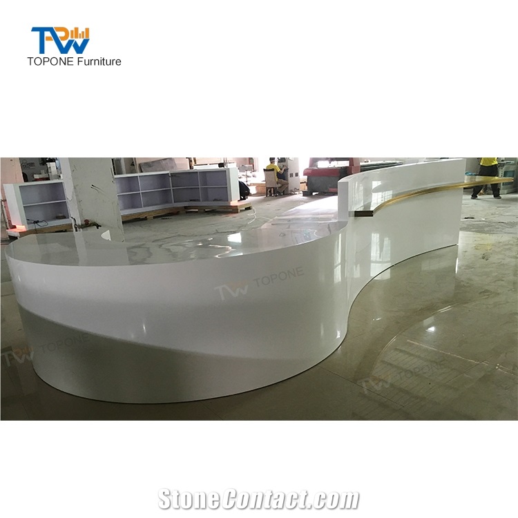 Curved Modern Design Acrylic Solid Surface Office ...
