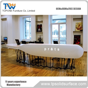 White Color Reception Desk Reception Counter Commercial Furniture