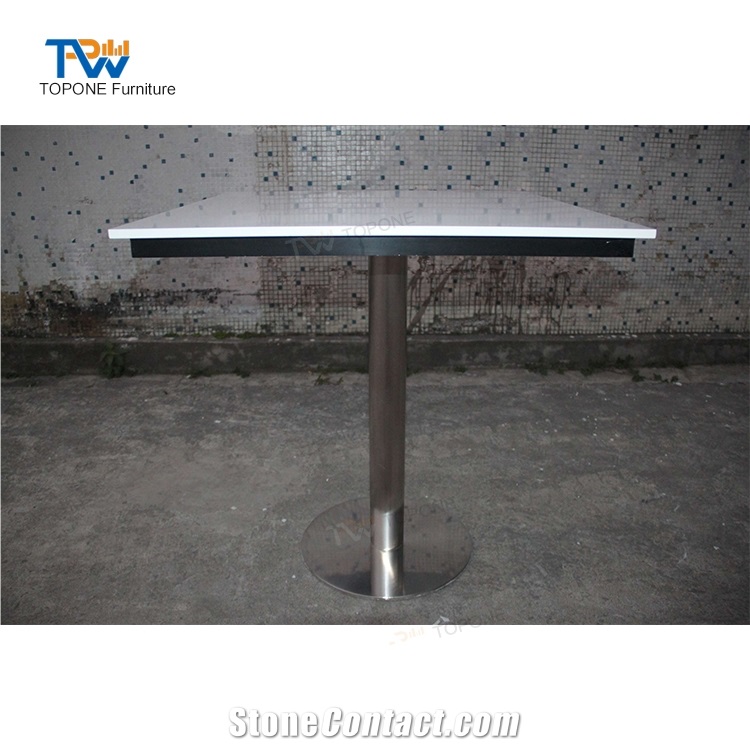 White Square Artificial Marble Stone Dining Table Top Furniture Design