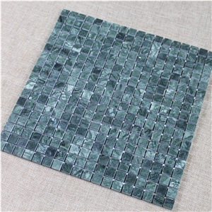 India Green Marble Mosaic Tile Chipped 15mmx15mm