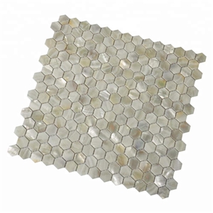 Oyster Shell Backsplash Tile Mini Hexagon Mosaic