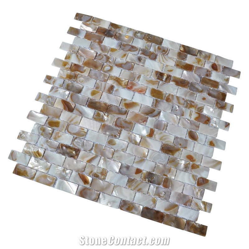 Subway Seashell Backsplash Idea Mosaic Tile