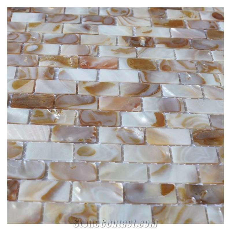 Subway Seashell Backsplash Idea Mosaic Tile