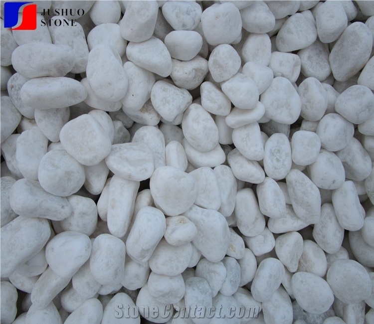 China Thassos Snow White Laizhou White Marble Pebble Stone