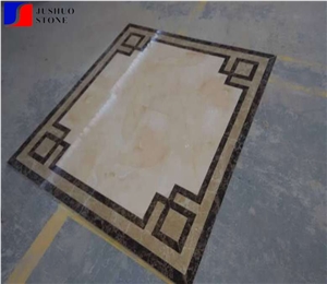Customized Polish China Mixed Color Marble Paver with Waterjet Cut