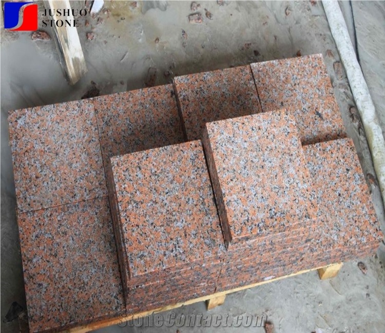 Flamed Cengxi Red G562 China Hong Granite Cube Pavement Road Setts