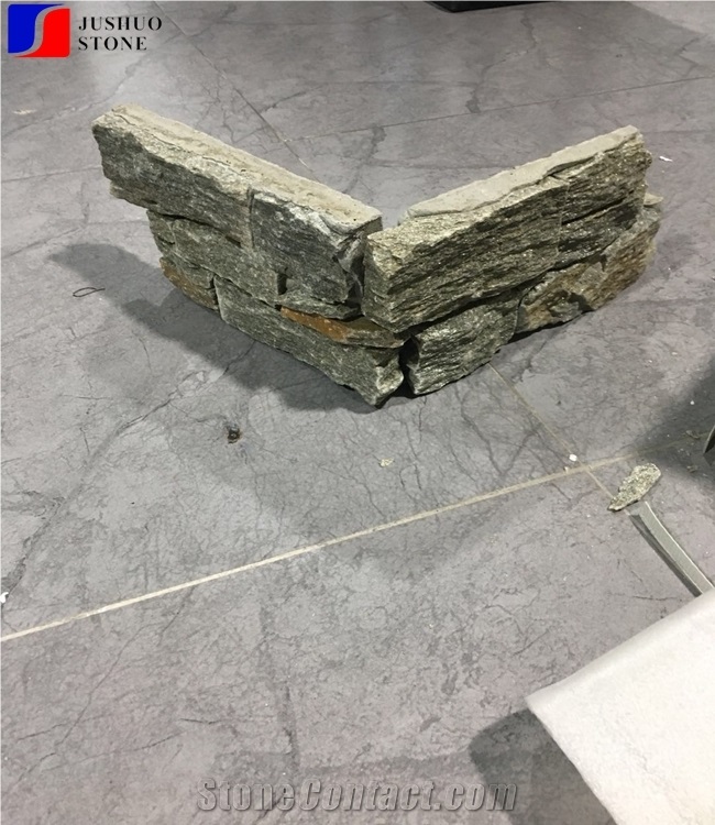 Grey Brown Cement Slate Ledge Conner Tiles Decor