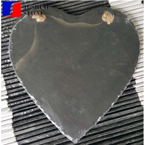 Heart Shape China Black Slate Cheese Plate,Eco-Friendly Natural Slate