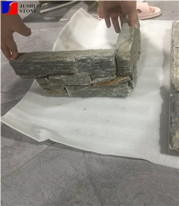 Hebei Green Grey Slate Wall Cladding Ledge Stone