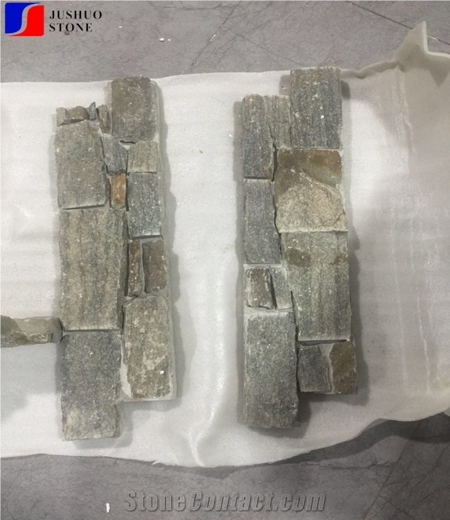 Hebei Green Grey Slate Wall Cladding Ledge Stone